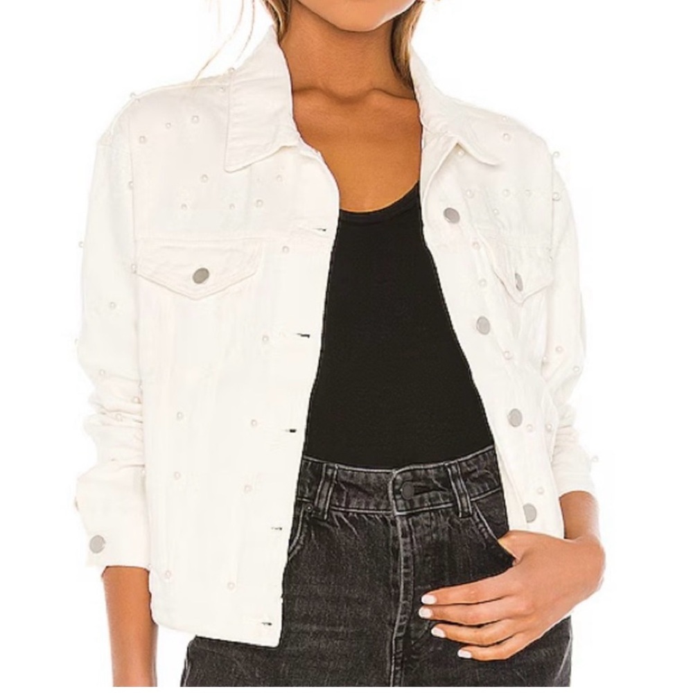superdown pearl white denim jacket